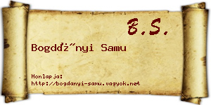 Bogdányi Samu névjegykártya